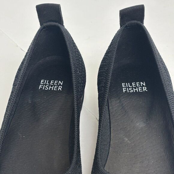 Eileen Fisher Etta Knit Slip-On Shoes Black Size 7‎ Comfort Flats Lightweight - Picture 12 of 13